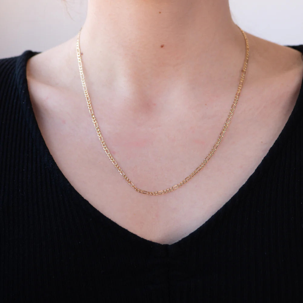 Cadena Hombre Progresiva Alternada 3x1 60x2.6 en Oro Amarillo 18 Kilates