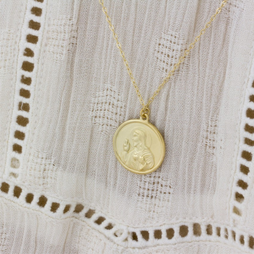 Escapulario y Cadena Virgen del Rocío y Sagrado Corazón