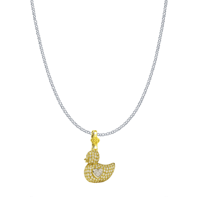 Collar Patitos Pavé de Plata 925 Personalizado