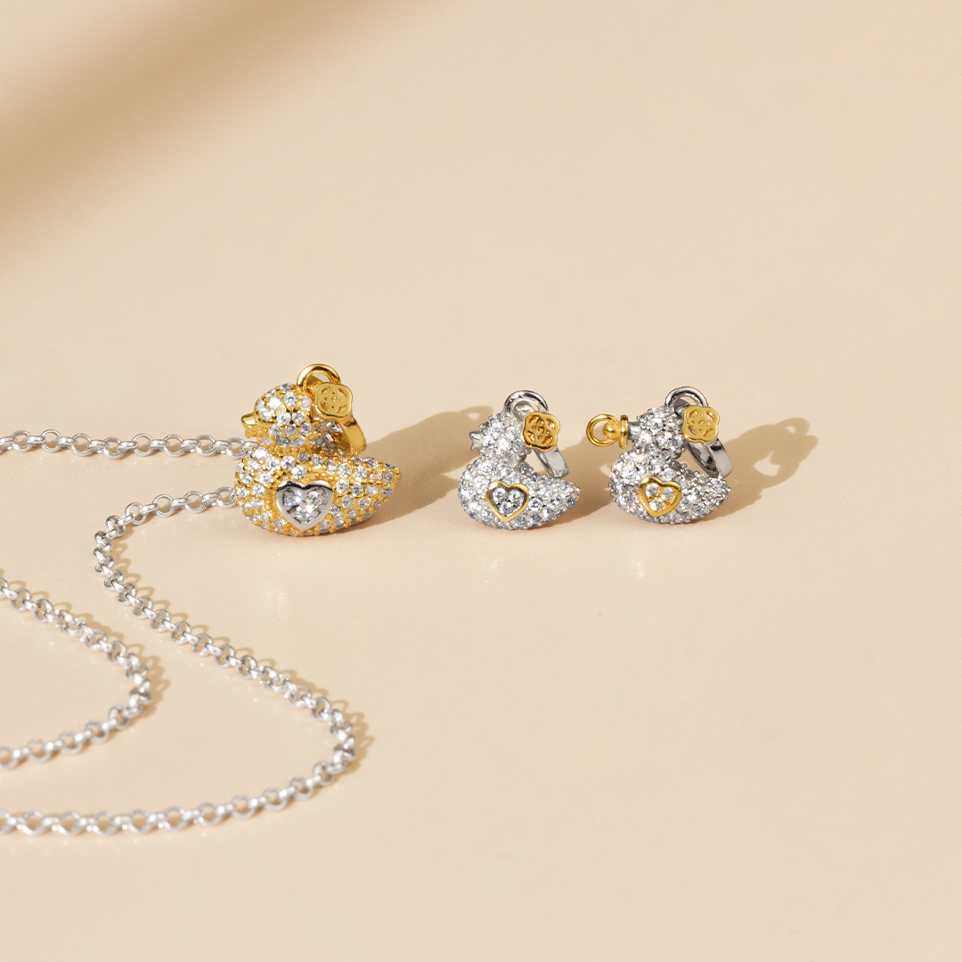 Colgante Mamá Pata Pavé Personalizable