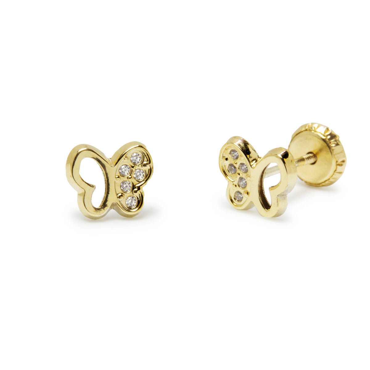 Pendientes Mariposa de Oro 9K con Circonitas