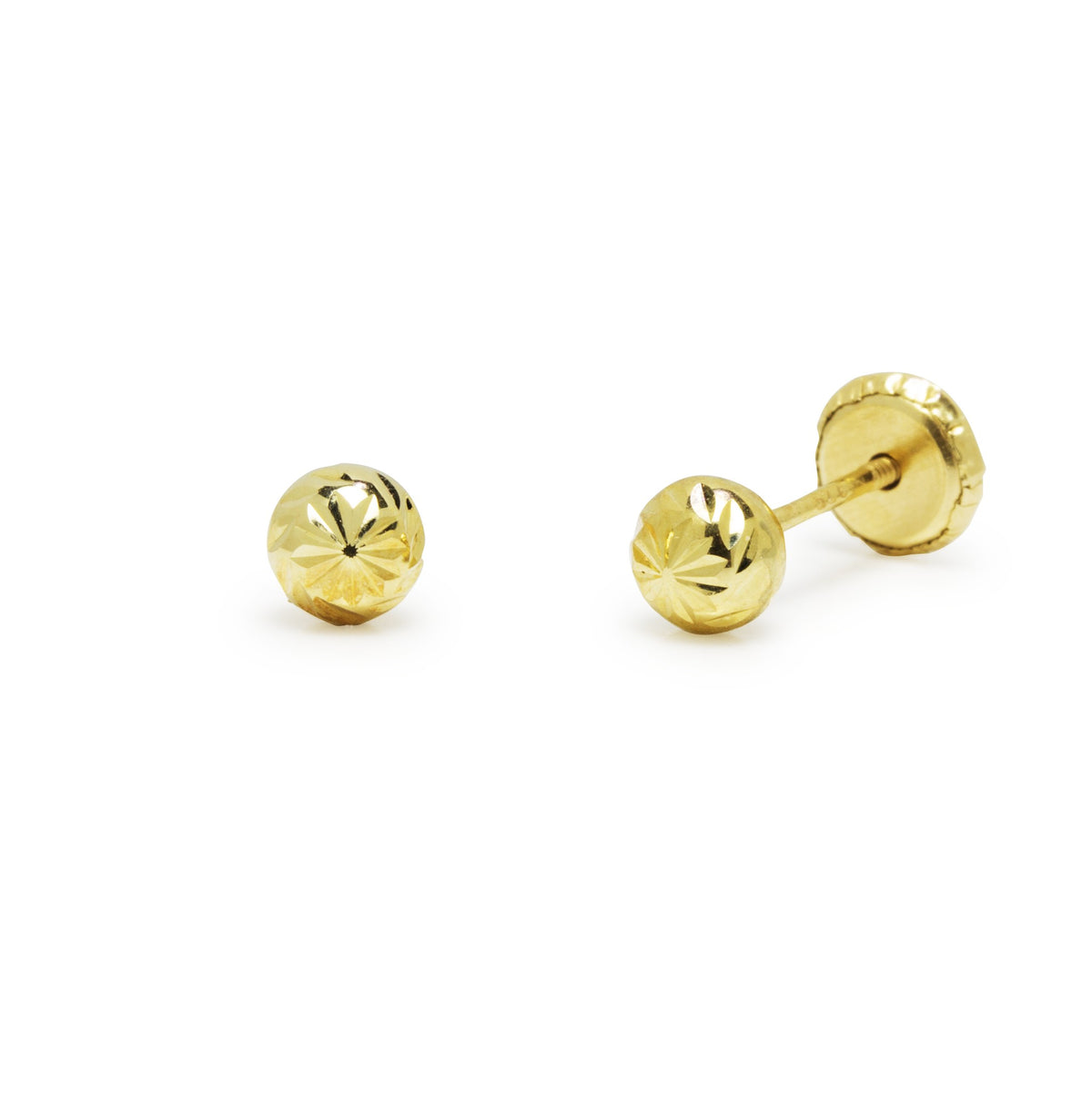 Pendientes de Oro 9K con Bola Tallada