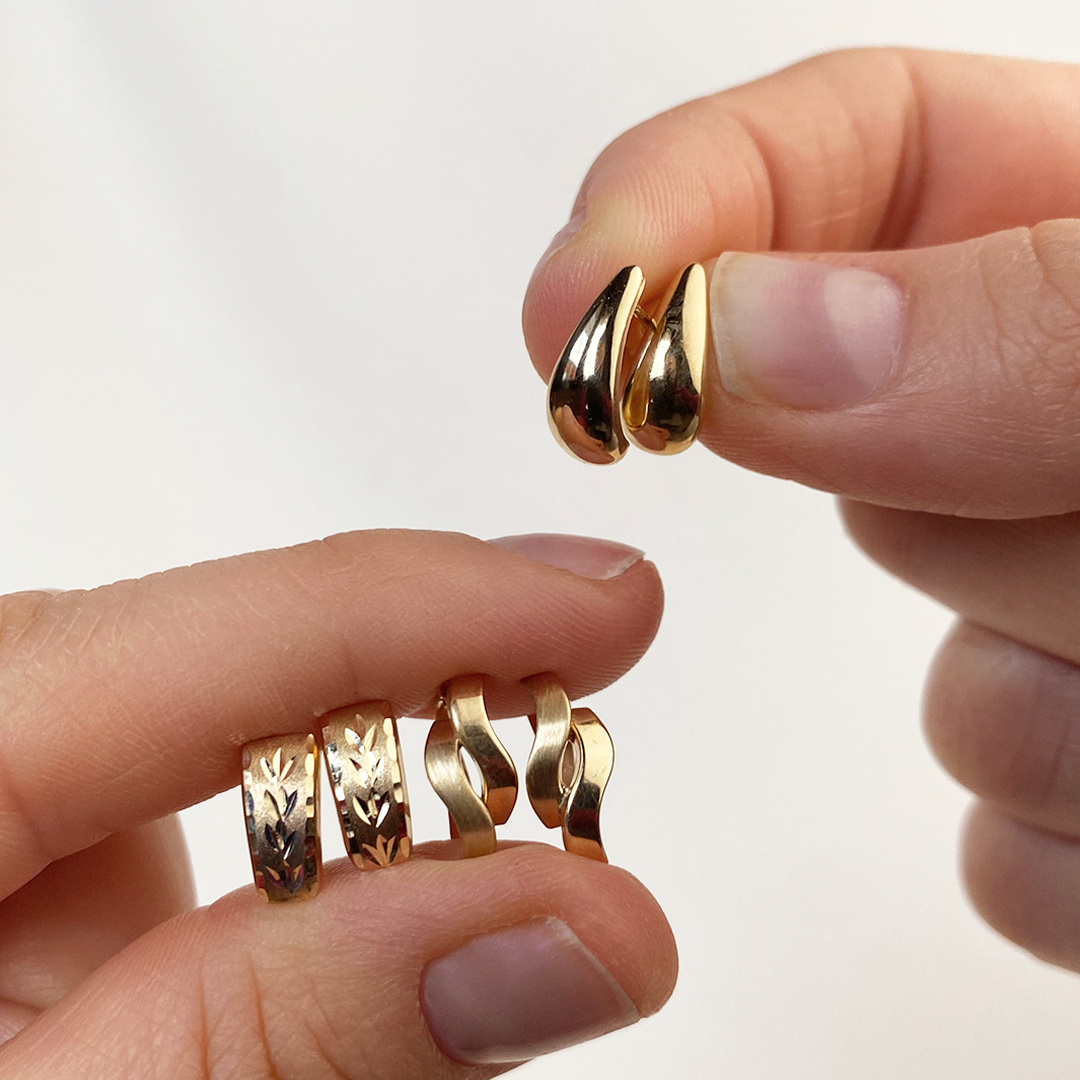 Pendientes Ondas Cierre Catalán Oro