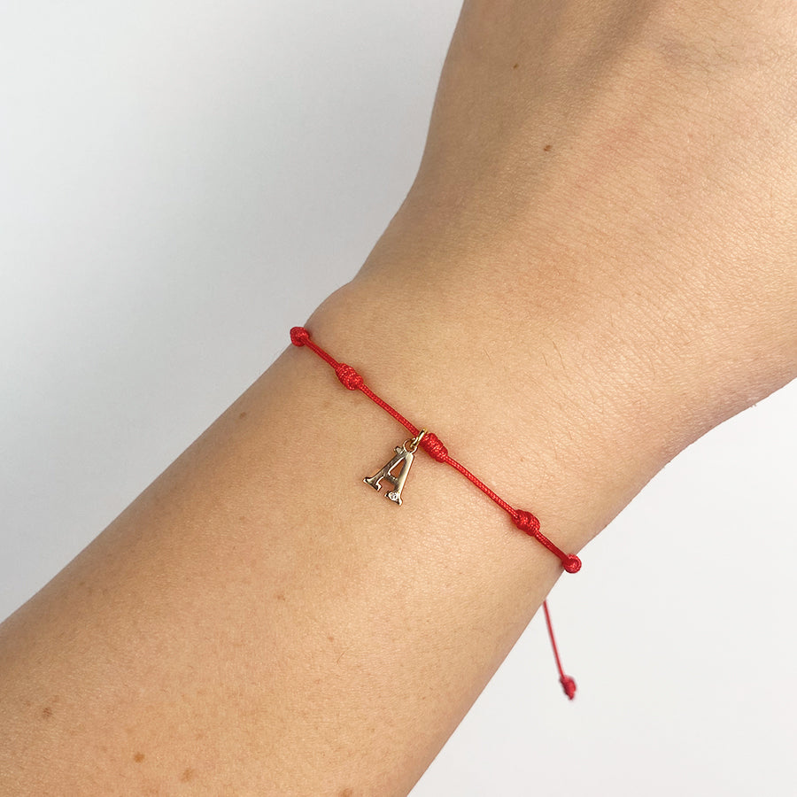 Pulsera 7 nudos con Inicial y Diamante