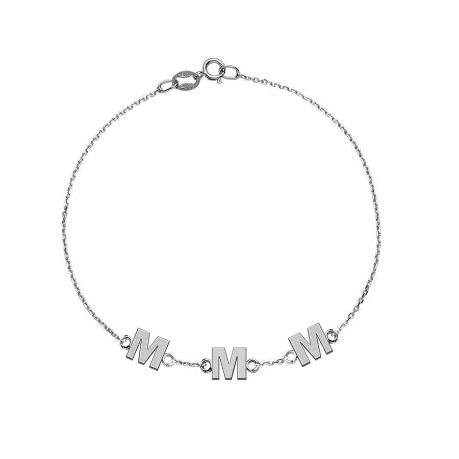 Pulsera con Inicial 3 Sans Serif