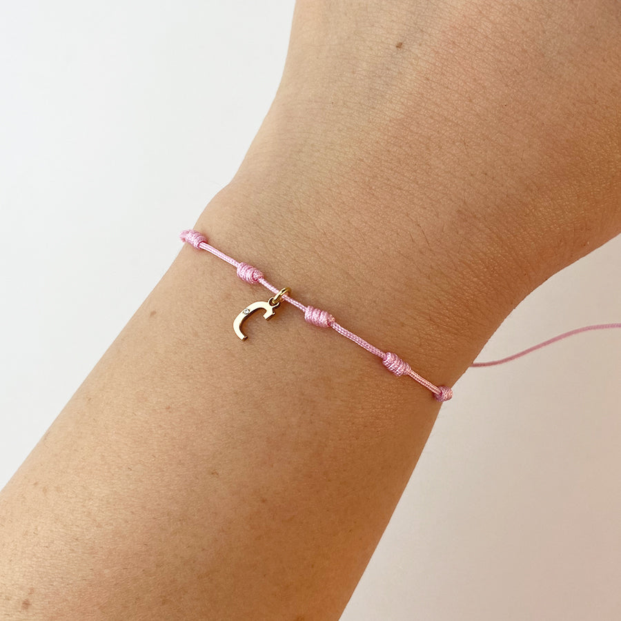 Pulsera 7 nudos con Inicial y Diamante