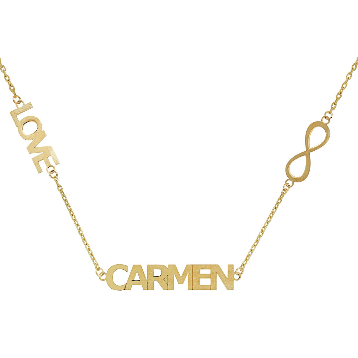 Collar con nombre Love Infinito Oro