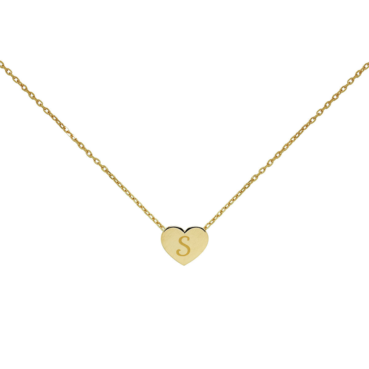 Collar con inicial Corazon Minimal Oro