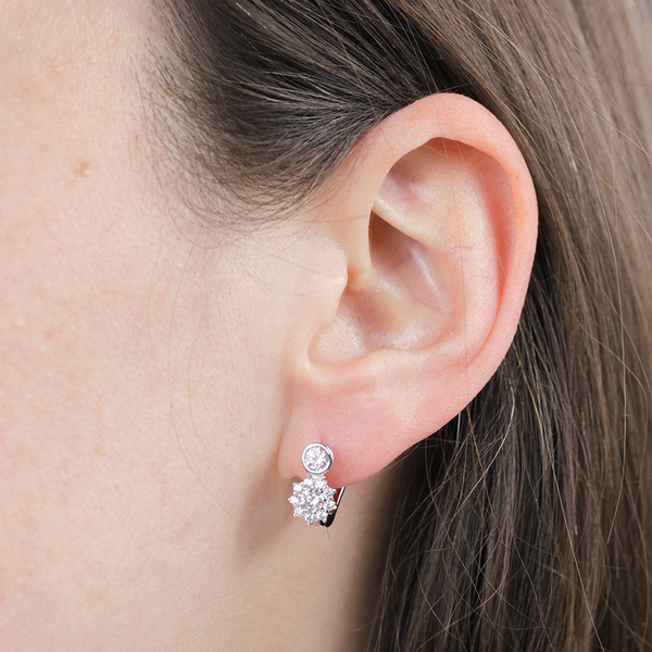 Pendientes Niña Flor Plata