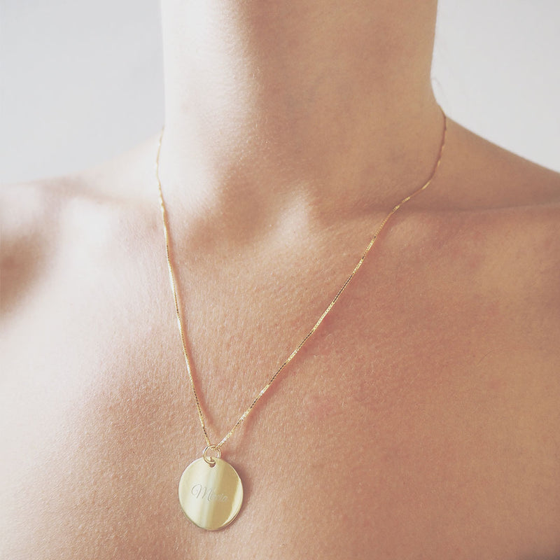 Collar String Small Rounded Charm Plata