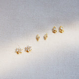 Pendientes mini rayo plata