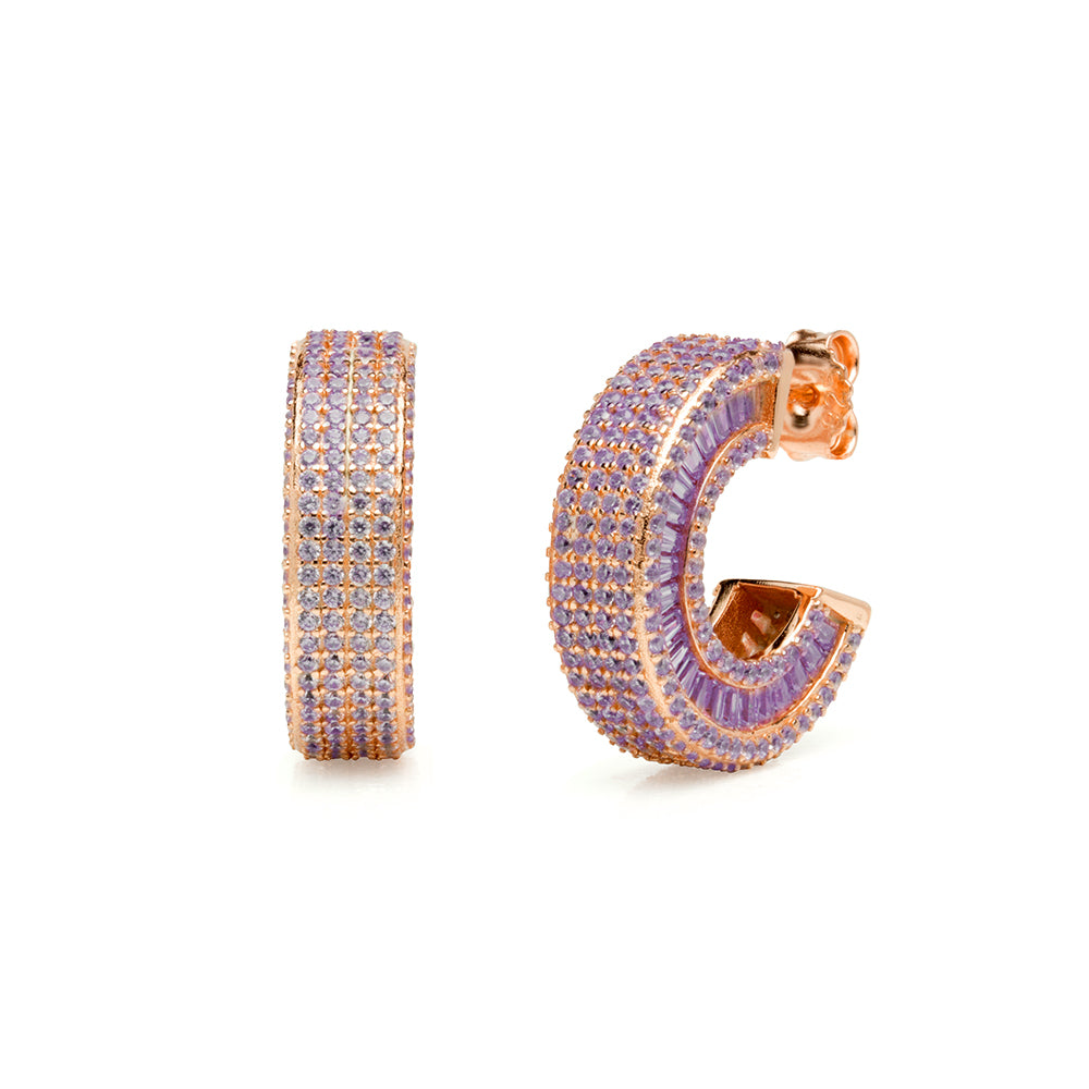 PENDIENTES ARO PAVÉ LAVENDER