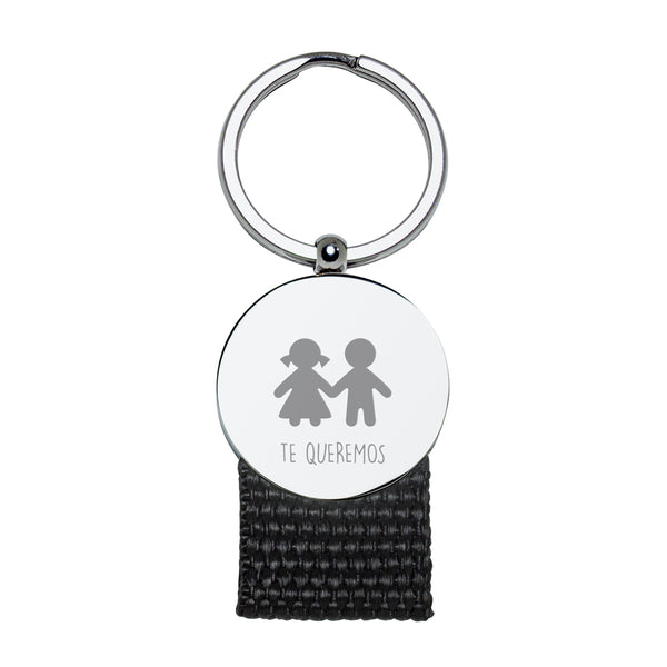 Llavero Personalizable Round Texture Acero
