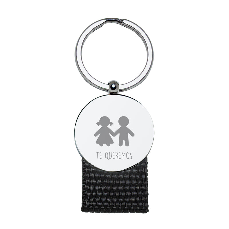 Llavero Personalizable Round Texture Acero