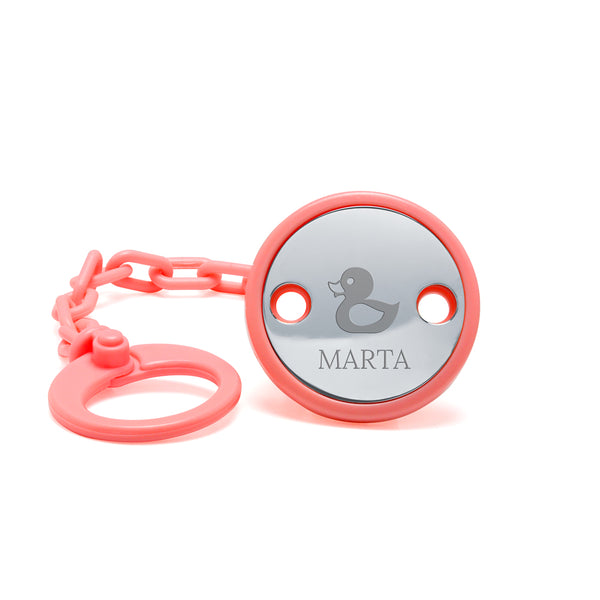 Chupetero Bebé Personalizable en Plata