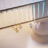 Pendientes mini trébol plata doré