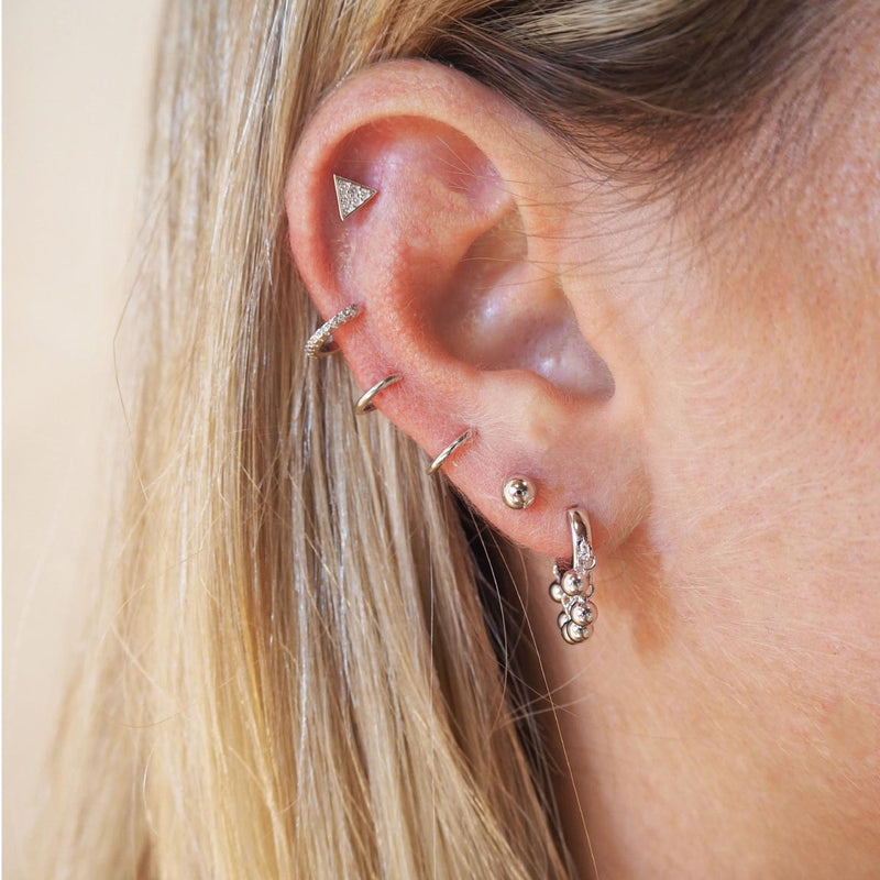 Pendiente piercing bola mini 4mm plata