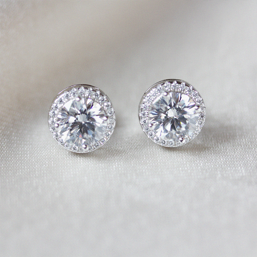 PENDIENTES BRILLIANT CUT PAVE