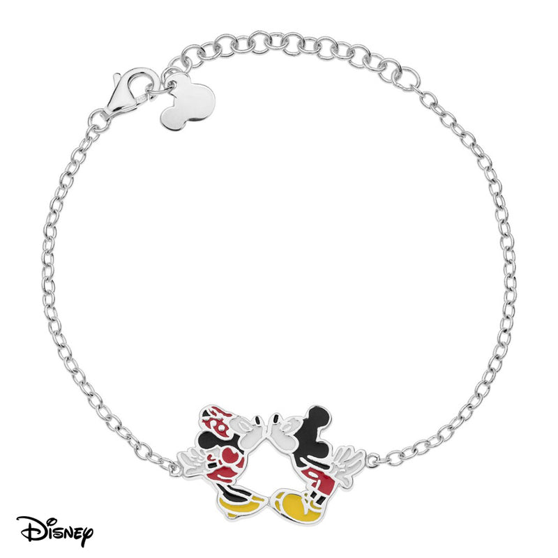 Pulsera Minnie y Mickey Kiss Disney Plata