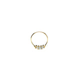 Piercing  Aro Liso Oro 3 Circonitas