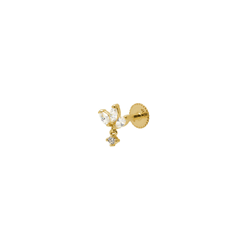 Piercing Marquise Con Circonitas Oro