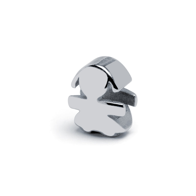 Clip Love Charm Niña Plata