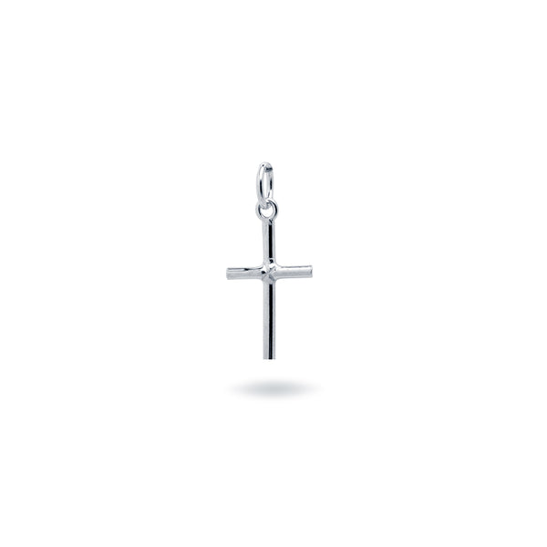 Cruz tubo lisa pequeña Plata