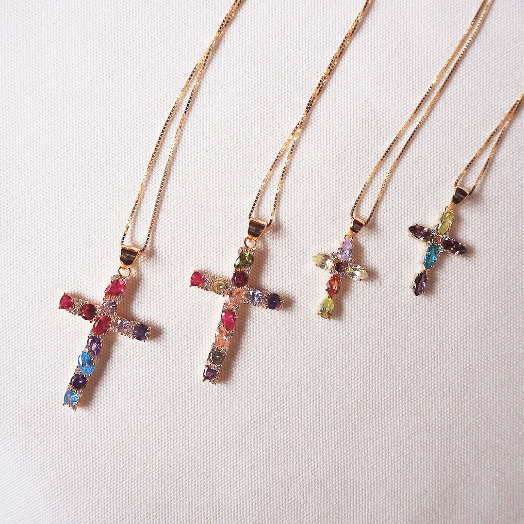 Cruz Colores Rosas
