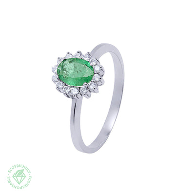 Anillo Diamantes y Esmeralda 1,0ct. Atenea