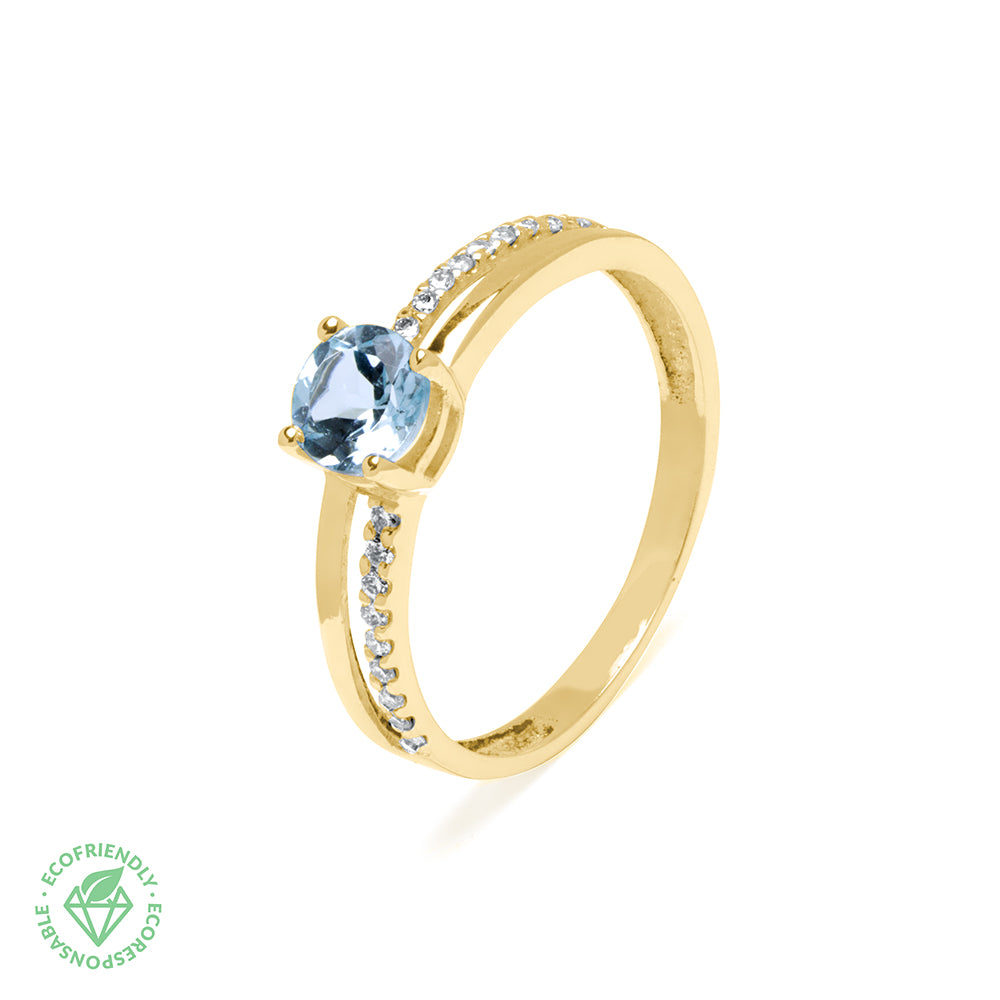 Anillo Diamantes y Topacio Ezio de 0,6ct. en Oro