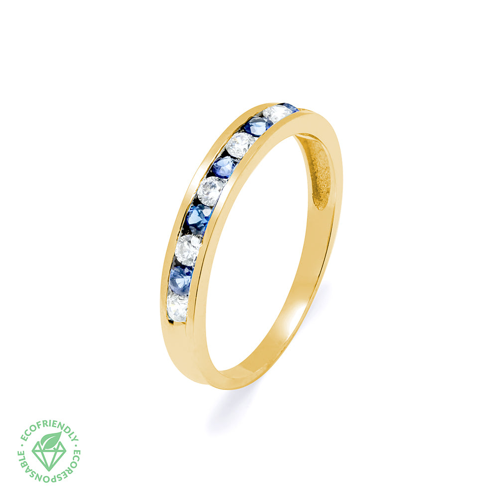 Anillo Diamantes y Zafiro 0,5ct. Idalia en Oro