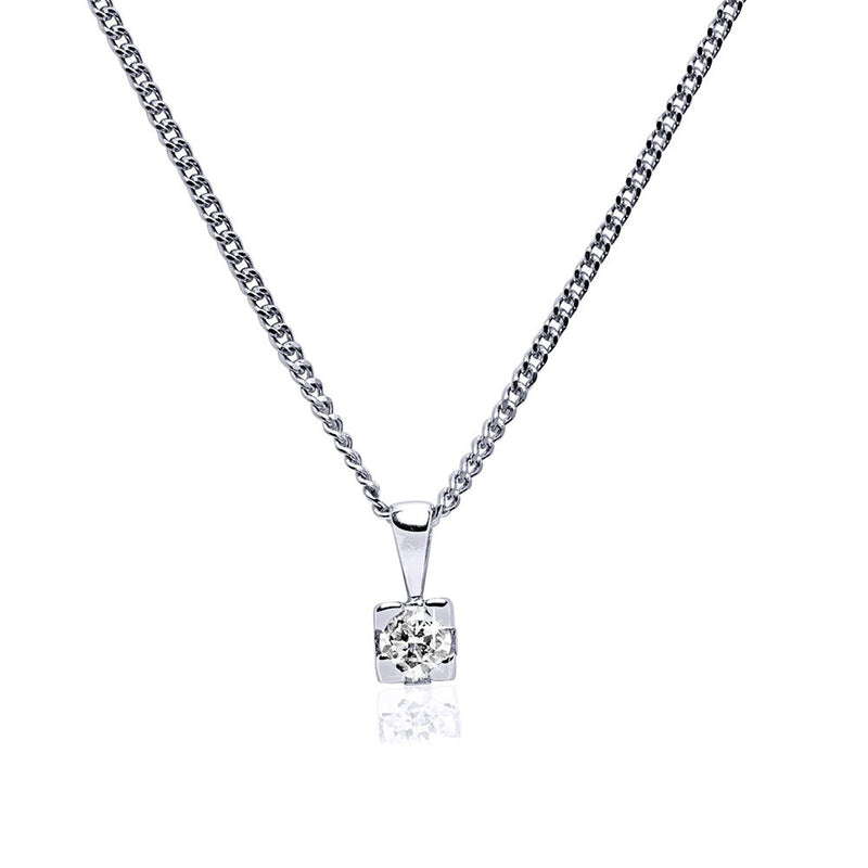 Cadena y Colgante Square Diamante 0,10ct. en oro