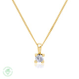 Cadena y Colgante Square Diamante 0,20ct en oro