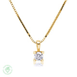 Cadena y Colgante Square Diamante 0,30ct en oro