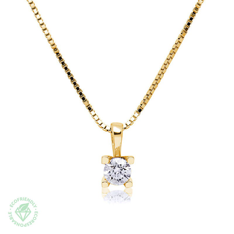 Cadena y Colgante Square Diamante 0,30ct en oro