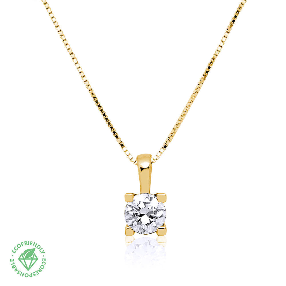 Cadena y Colgante Square Diamante 0,50ct en oro