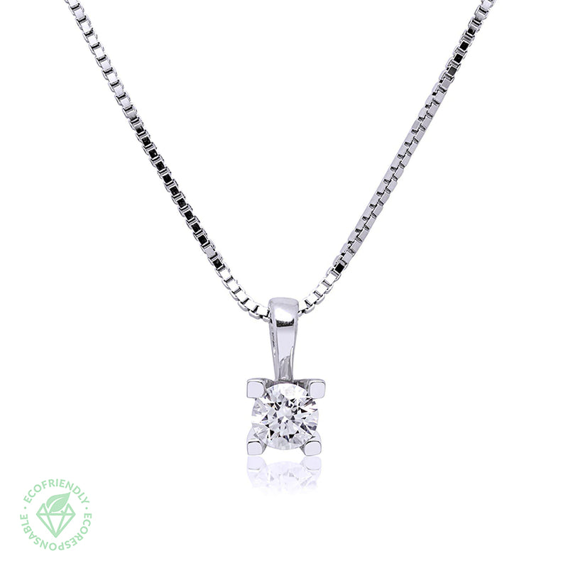 Cadena y Colgante Square Diamante 0,30ct en oro