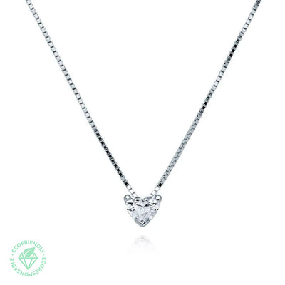 Collar Corazón 0,30ct con Diamante de Laboratorio en Oro 18k
