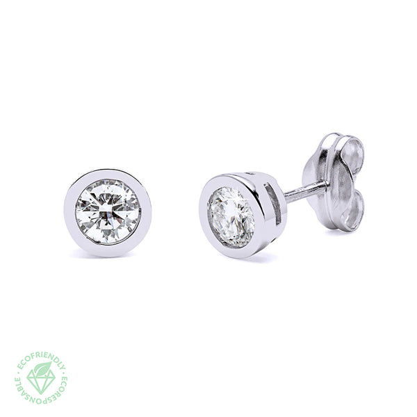 Pendientes Diamantes Creados 0.6 ct bisel en oro blanco