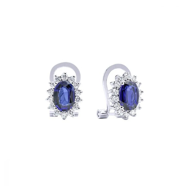 Pendientes Zafiro y Diamantes Atenea en oro