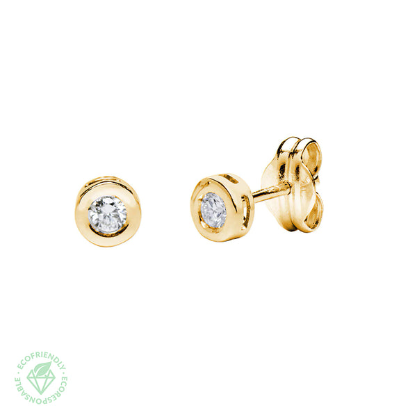 Pendientes Diamantes Creados 0.10 ct bisel en oro