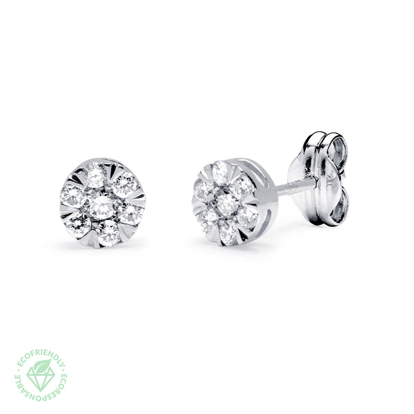 Pendientes Diamantes Creados Pavé en oro blanco