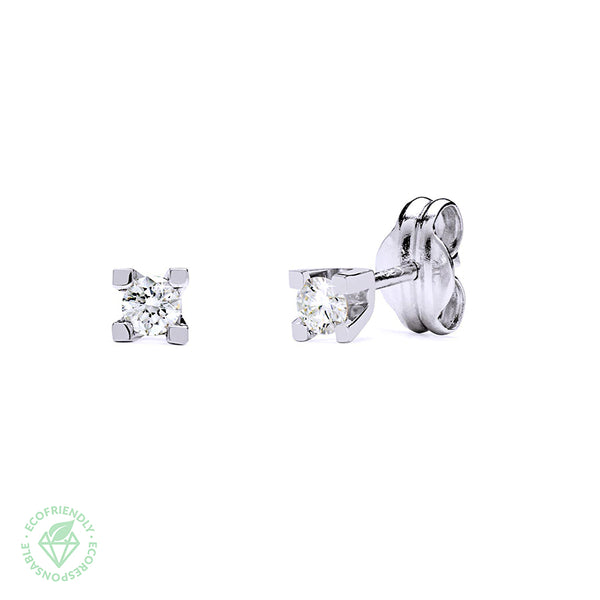 Pendientes Diamantes Creados 0.2 ct en oro blanco