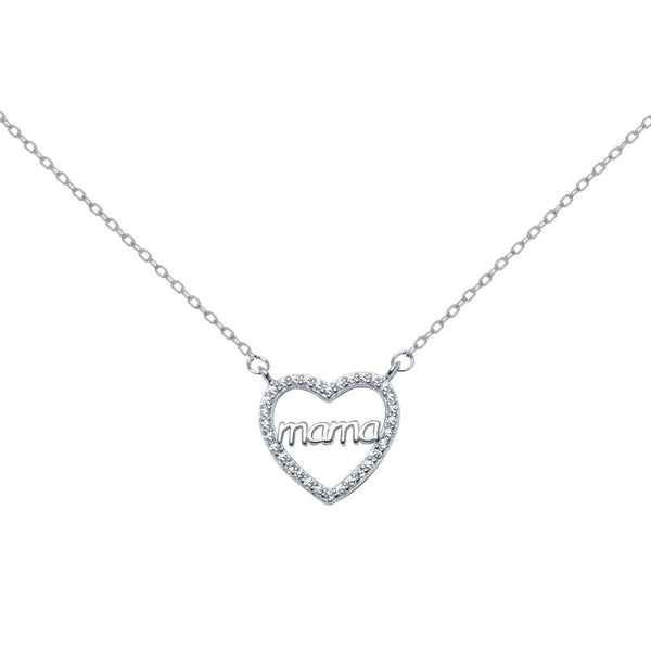 Gargantilla Corazón Mamá Circonitas Plata