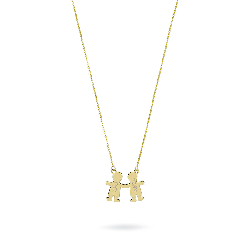 Collar Personalizable 2 Niños/as Oro