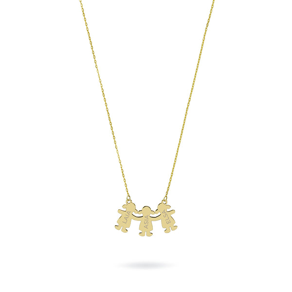 Collar Personalizable 3 Niños/as Oro