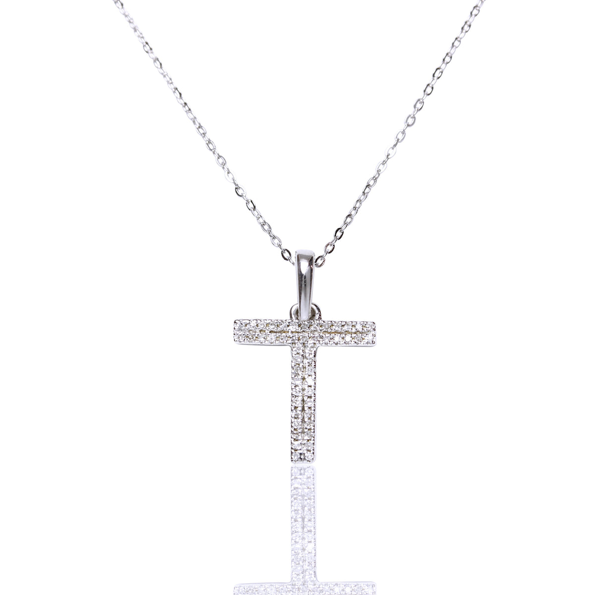 Collar con inicial XL diamante y oro