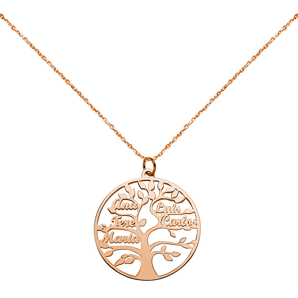Collar con nombre Árbol Vida Oro