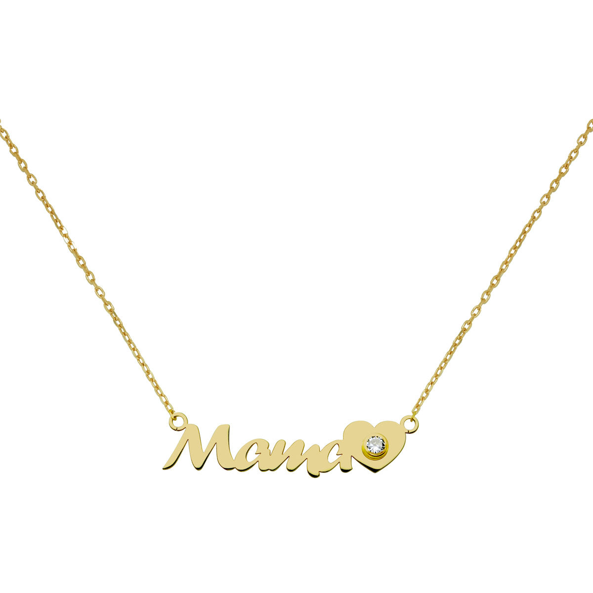 Collar Mamá Corazón Circonita
