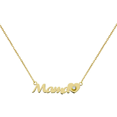 Collar Mamá Corazón Circonita